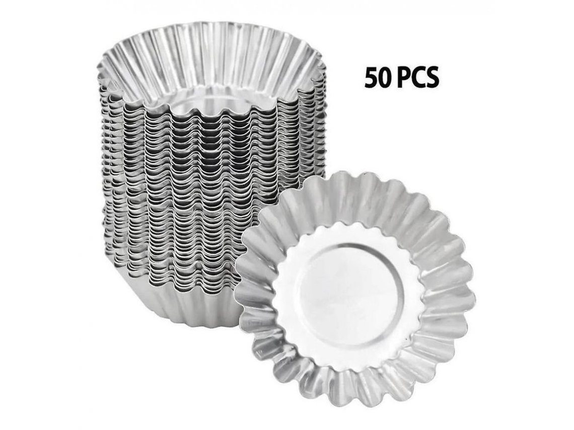 2026da-molde De Aluminio Reutilizable Para Tartaletas Mini Tarta De Huevos 50 Piezas Horno Resistente Al Calor