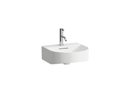 Pila de enjuague manual con sonar de funcionamiento, 1 agujero para grifo, con rebosadero, 410x420mm, incl. tapa de válvula, blanco