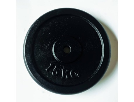 Disco de Musculación POWERFIT Negro (15 Kg - 26,5mm)