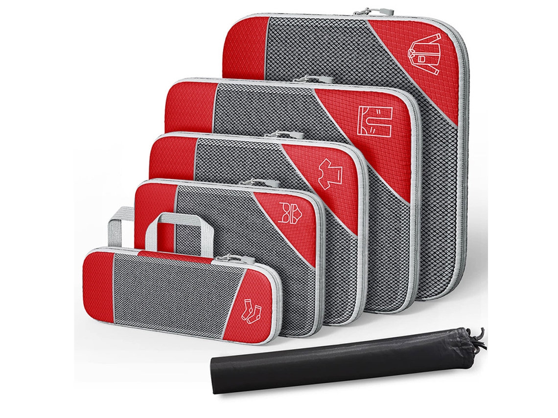 Caja de Almacenaje Plegables Nailon Viaje RNEMITERY Nylon Rojo (35x45x6cm)
