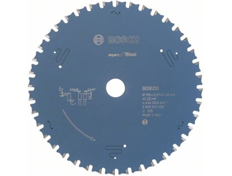 Disco de Sierra Circular BOSCH Expert para Acero 190x20x2.0 mm - 40