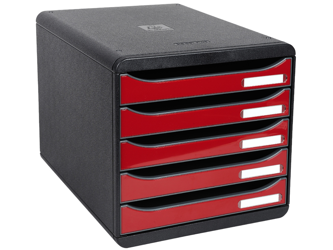 Caja de Gaveta EXACOMPTA Big-Box Plus 5 Gavetas Rojo Carmesí