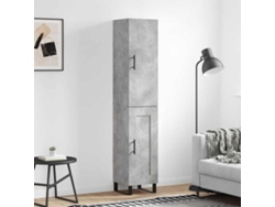 Aparador | Armario alto de 34,5 x 34 x 180 cm, madera tratada, color gris cemento.