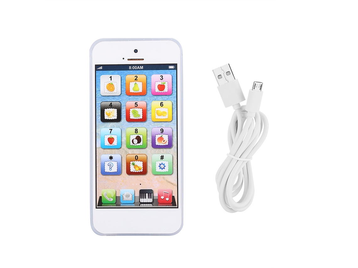 Ats-juguete Teléfono Móvil Recargable Para Niños Con Aprendizaje Inteligente (blanco)
