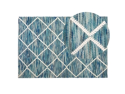 Alfombra de pelo corto BELIANI Belenli de Lana Azul 140x200