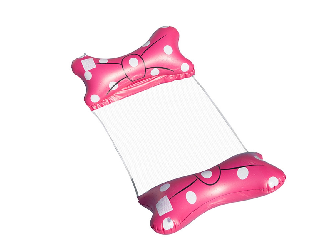 HYMNORA Tumbona Flotante Hinchable Hieefi, Hamaca Acuática Plegable en Forma de Arco, Color Rojo Rosa
