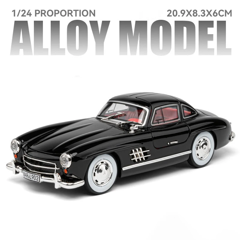 (preto) Miniatura De Carro Em Metal Fundido Na Escala 1:24 Com Efeitos De Som E Luz.