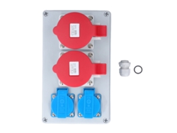 2026-caja Distribuidora De Energía Cee Ip44 Impermeable Con 2 Enchufes Eu 16a Y 2 Industriales 32a 5p Para Construcción