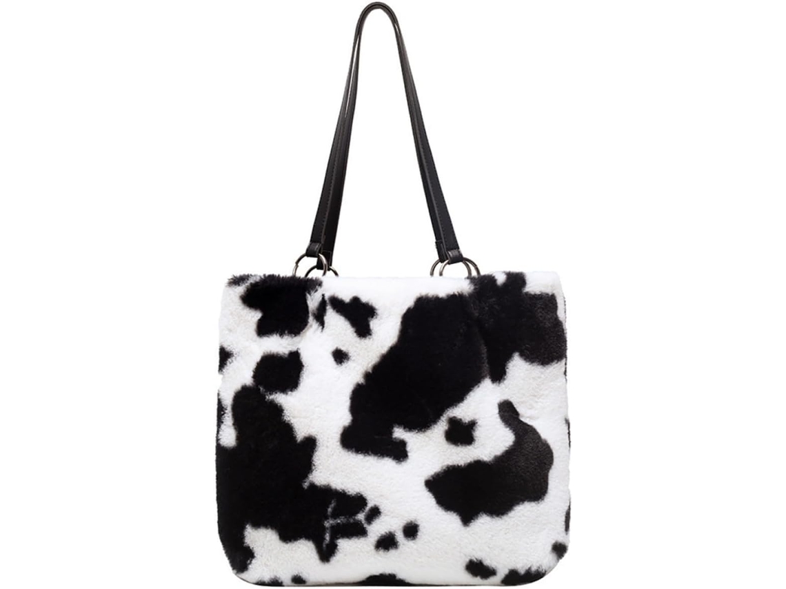 Bolso De Hombro De Felpa Para Mujer Ciieeo, Blanco, Grande, Elegante.