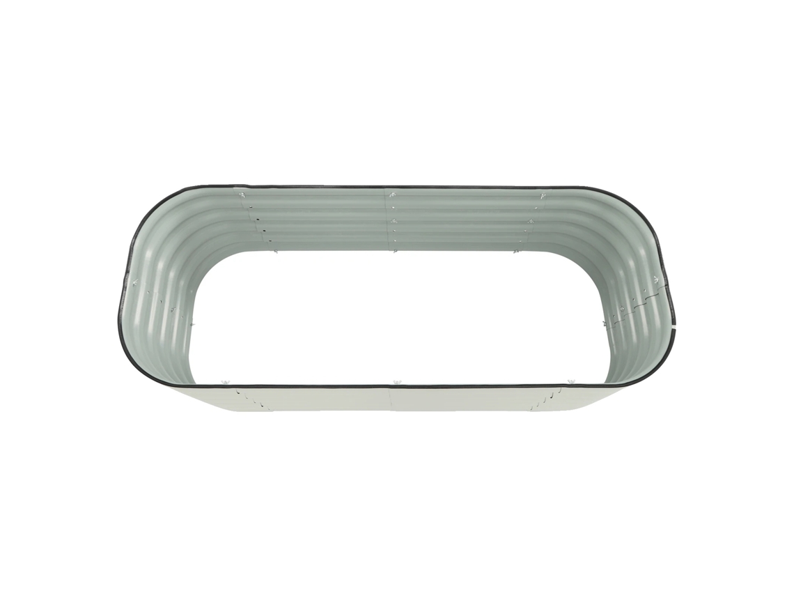 Jardín elevado de metal resistente con amplia zona de plantación, blanco (150 x 60 x 43 cm)