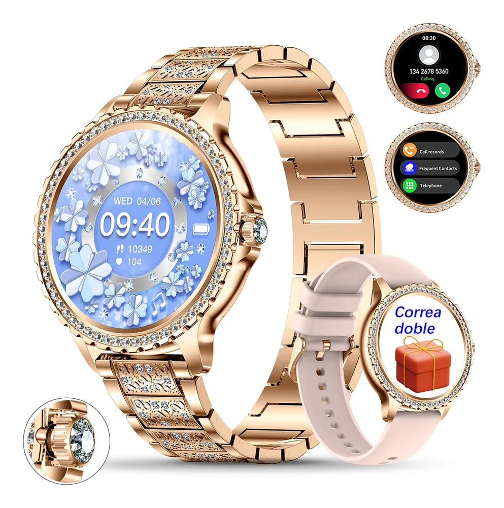 Reloj inteligente Bluetooth con ECG de diamante de 1,32 pulgadas para mujer vayotoy