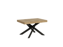Mesa extensible Volantis 120/380x90 cm roble natural con patas antracita Itamoby