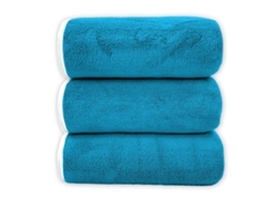 Toalha De Banho De Coral Fleece Para Adultos, Macia E Altamente Absorvente, 3 Peças,azul Pavão,70x140cm Gertiz