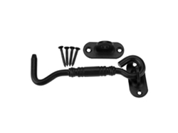 Cerradura de gancho negra de acero inoxidable 201 para puertas y ventanas.