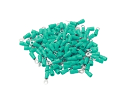100 Terminales De Crimpado Con Anillo Aislado De Cobre Y Pvc Para Cables Awg 22-16rv1.25-3 (verde)