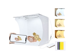 VVJIJILLY Caixa De Luz Ajustável Para Estúdio Fotográfico, Caixa De Luz Mini, Softbox Portátil Para Fotografia Com 6 Fundos Coloridos, Luz Anel 6500k Branca E 3