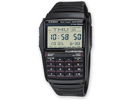 Reloj Digital CASIO Calculadora Hombre (Acero y Resina - Negro)