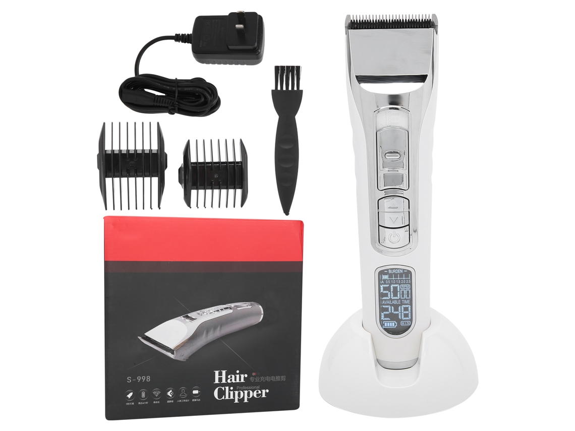 Cortador De Cabelo Elétrico Recarregável Com Led Para Homens, Bivolt 100-240v, Para Salão E Uso Doméstico