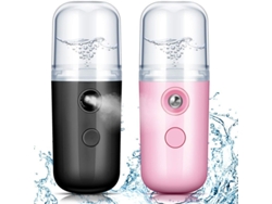 Juego De 2 Humidificadores Faciales Portátiles Mister Facial Nano (negro Y Rosa)