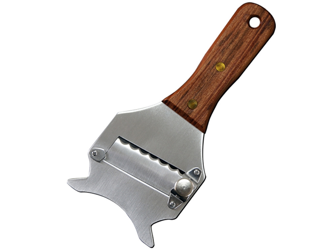 Rallador Multifuncional De Acero Inoxidable Con Mango De Madera Para Trufas De Chocolate Y Queso.