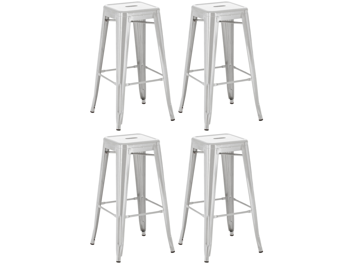 Juego de 4 taburetes de bar Joshua Silver Clp
