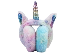 Protetores de ouvido Jinwei Rainbow para mulheres, crianças e meninas, degradê, dobráveis, pelúcia macia, presente quente de inverno e Natal.