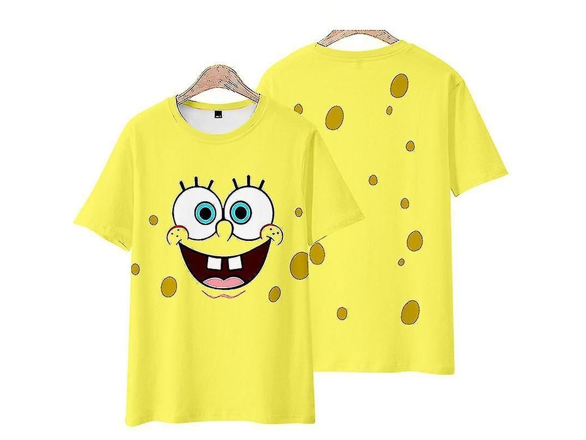 2026-camiseta Manga Corta Casual Niños/adultos Estampado Bob Esponja Calidad Alta
