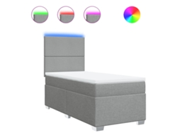 Maison Exclusive - Cama Box Spring Con Colchón Tela Gris Claro 90x190 Cm