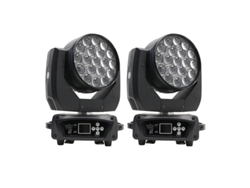 Cabezal móvil, 19 LED, control DMX, 2 unidades, enchufe UE OEM
