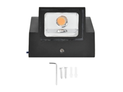 Aplique De Pared Exterior 5 W Con Fuente Luz Cálida Cob, Sin Parpadeo, Ip65, Resistente Al Agua, Par