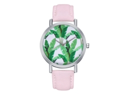 Reloj Analógico De Aleación Para Mujer Con Esfera Redonda Y Movimiento De Cuarzo Rosa.