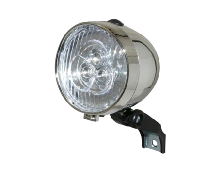 luz delantera a pilas sobre horquilla led cromada entregada con 3 pilas aaa P2R Retro