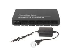Switch Óptico Ethernet 8 Portas 10/100mbps Tx1310nm Plug And Play Fast Switch Us Plug 100-240v