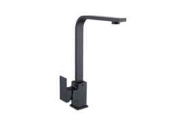 Grifo De Lavabo Con Repisa 014 En Latón Negro, Colección Alphée