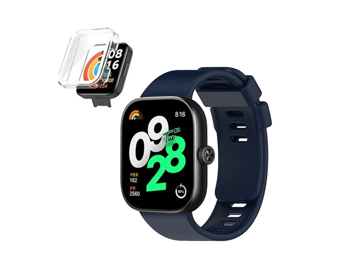 Kit Funda Protectora Brazalete Silicona GIFT4ME Compatible con Xiaomi Redmi Watch 4 Azul Oscuro