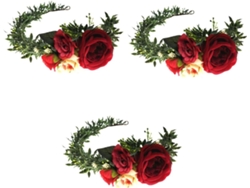 3pièces Corona De Rosa Synthétique Pour Mariage Accessoire Coiffure Mariée Et Demoiselle Séances