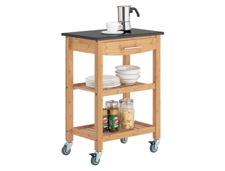 Carrito de Cocina SOBUY FKW28-SCH (Bambú - 58x40x87 cm)
