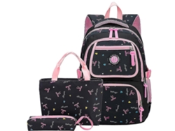 Mochilas de gran capacidad para estudiantes de primaria y secundaria, color negro Chennnls