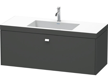 Lavamanos DURAVIT Brioso c-bonded con base mural 120,0x48,0 cm 1 cajón sin rebosadero con banco para grifos 1 agujero para grifos