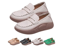 Zapatos De Cuero Puro Suaves, Zapatos Ortopédicos Antideslizantes Ligeros Para Mujer Eu38 Beige Eu38 Beige