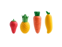 2026rebe-linjou 4 Borradores Grandes De Frutas Bonitos Forma Mango Piña Fresa Zanahoria