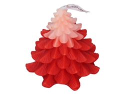 Velas De Navidad En Forma De Árbol Aromáticas Decoración De Mesa Blanca Y Roja