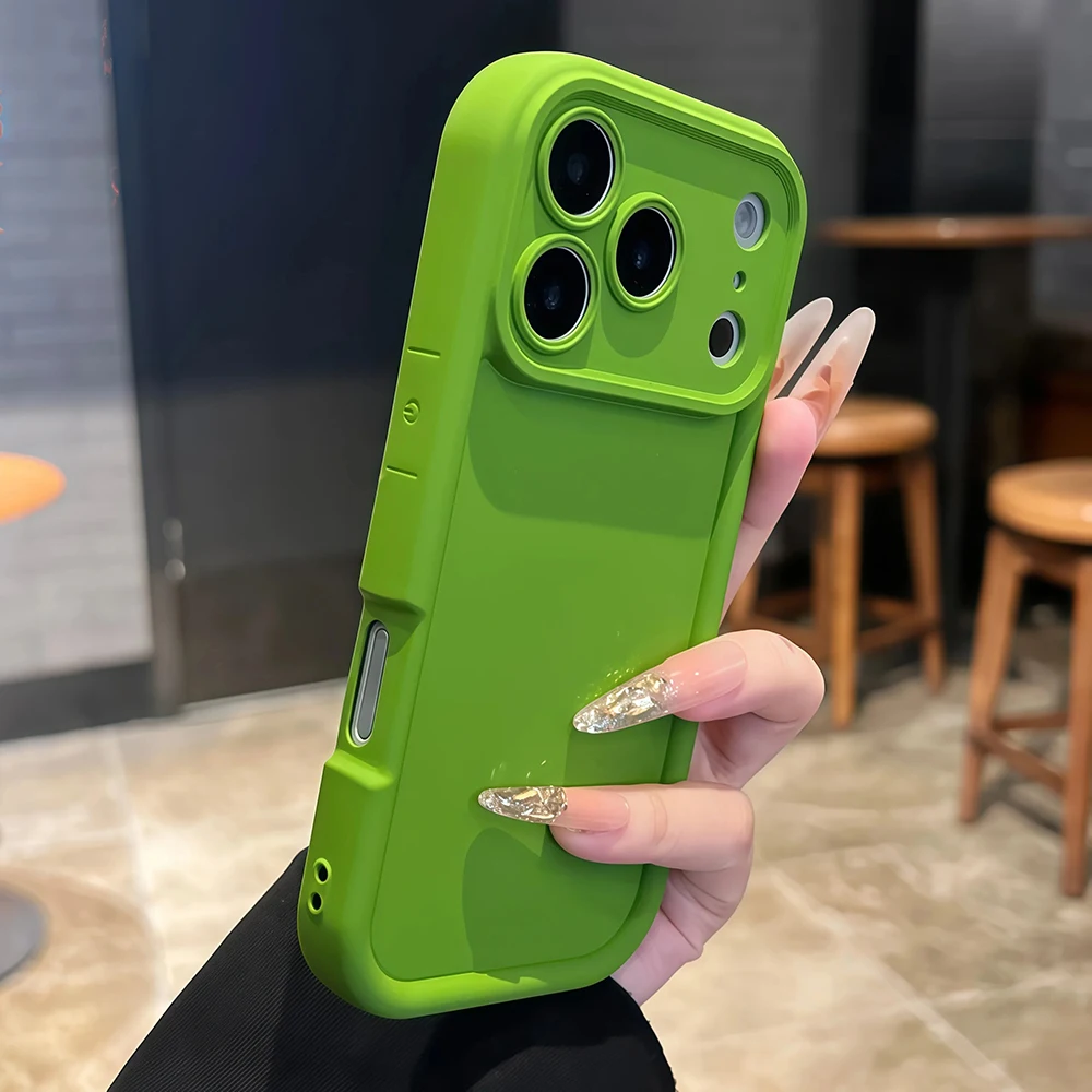 (iphone 13 Verde) Funda De Silicona Suave Para Iphone, Cubierta Trasera A Prueba De Golpes.