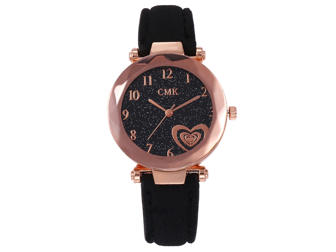 Reloj De Pulsera Analógico De Cuarzo Para Mujer, Estilo Casual, Con Correa De Pu Y Diseño De Cielo Estrellado.