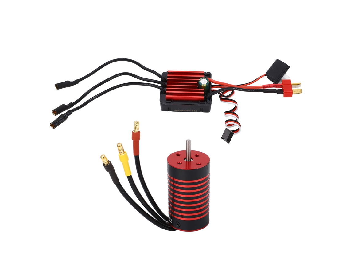 Kit Motor Brushless 2845 35a Esc 4p 12 Slot Alta Torsión 2800kv Para Rc 1/12 1/14 Accesorios