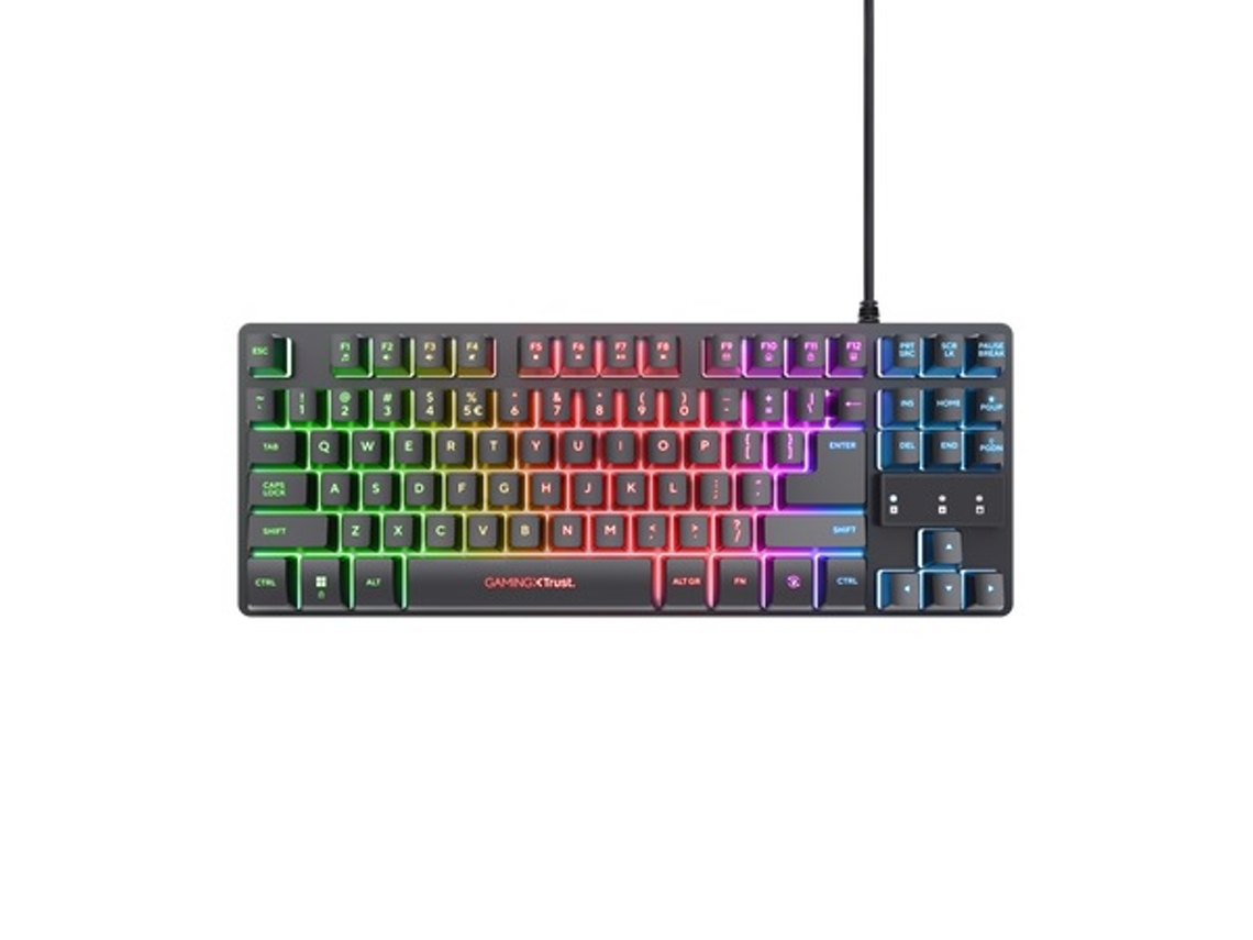 Bundle TRUST Teclado Gaming con Cable + Ratón GXT 798 (Portugués - 6400 DPI - Negro)