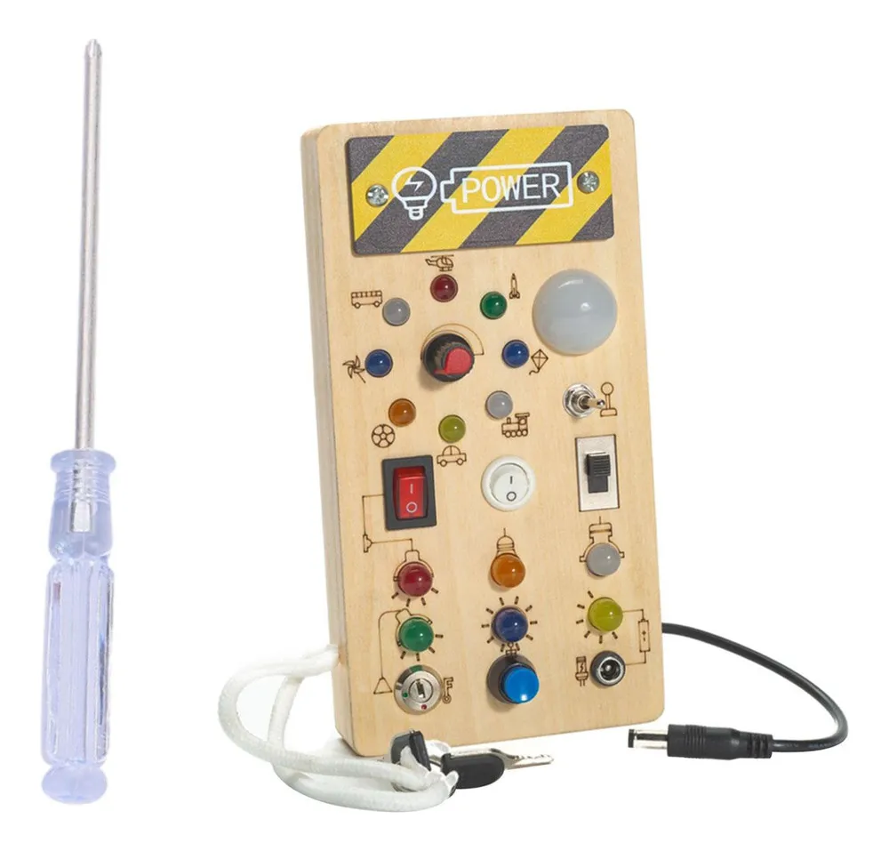 Tablero de actividades Montessori con luz LED, juguetes de viaje para bebés (vayotoy)
