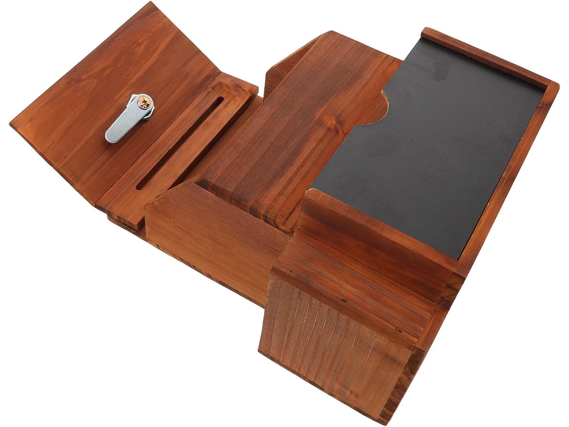Sugerencia de madera maciza Buzón con cerradura, 203 x 15 x 27 cm. Compacto para talleres y