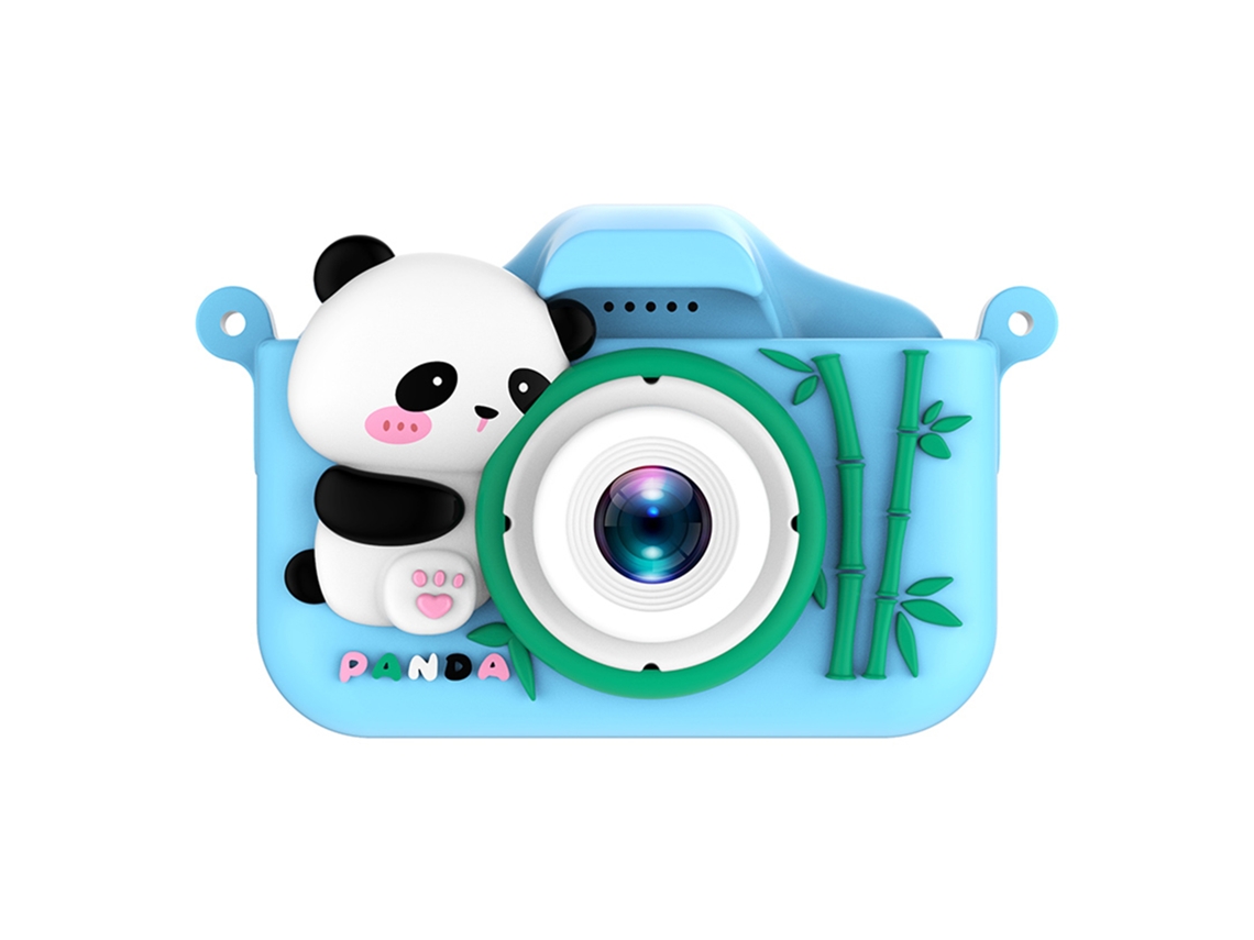Cámara de fotos y video para niños. Vídeo FHD de 44 MP, zoom digital 8x. Cámara trasera para selfies y juegos integrados. Funda de silicona con forma de panda.
