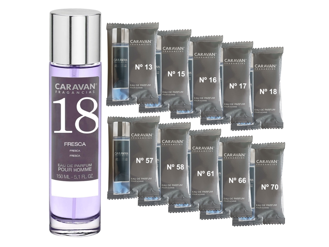 Perfume masculino Caravan Nº18 150 ml Set de 10 frascos de fragancia